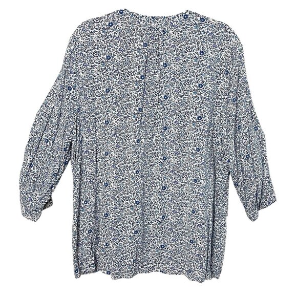 JONES NEW YORK Lightweight Rayon Floral Long-Sleeve V-Neck Blouse, 1X - Picture 7 of 12